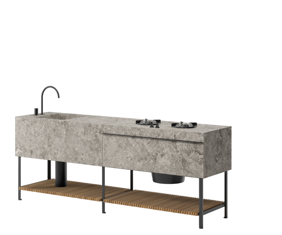 High end Outdoor Base Kitchen Double Configuration by Kettal Casa Design