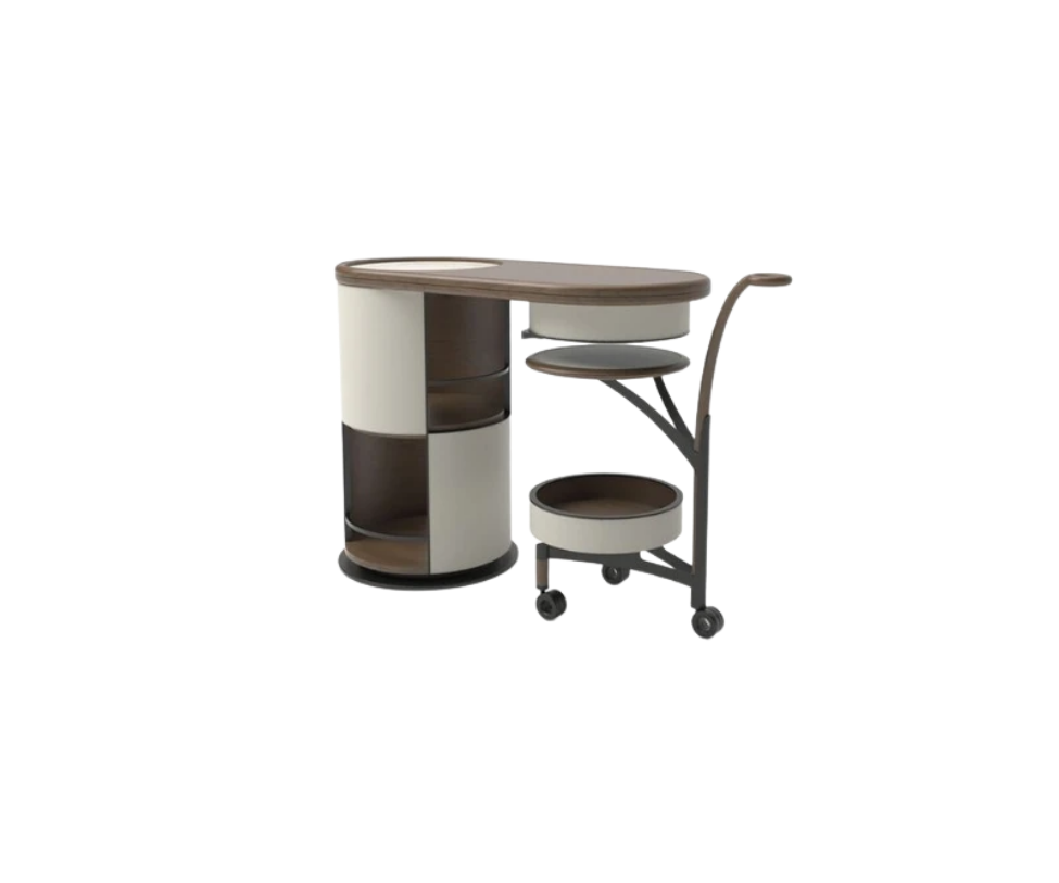 Floor Sample Host Bar Cabinet Walnut Leather  Giorgetti Adam D. Tihany