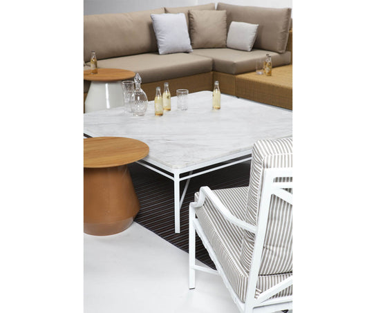 Triconfort 72704 Coffee Table White Frame and Marble Top