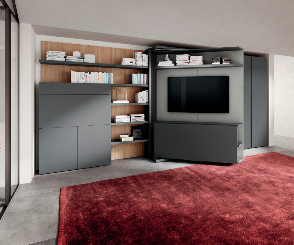 LGM TV 2 WALL BED WITH BOOKSHELF AND DESK by Clei