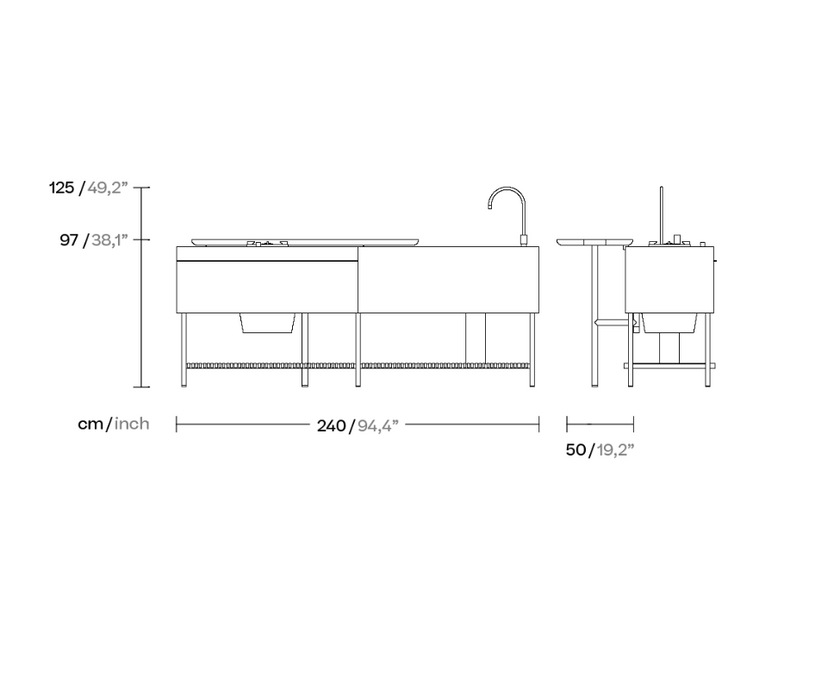 Outdoor Base Kitchen Double Configuration | Kettal
