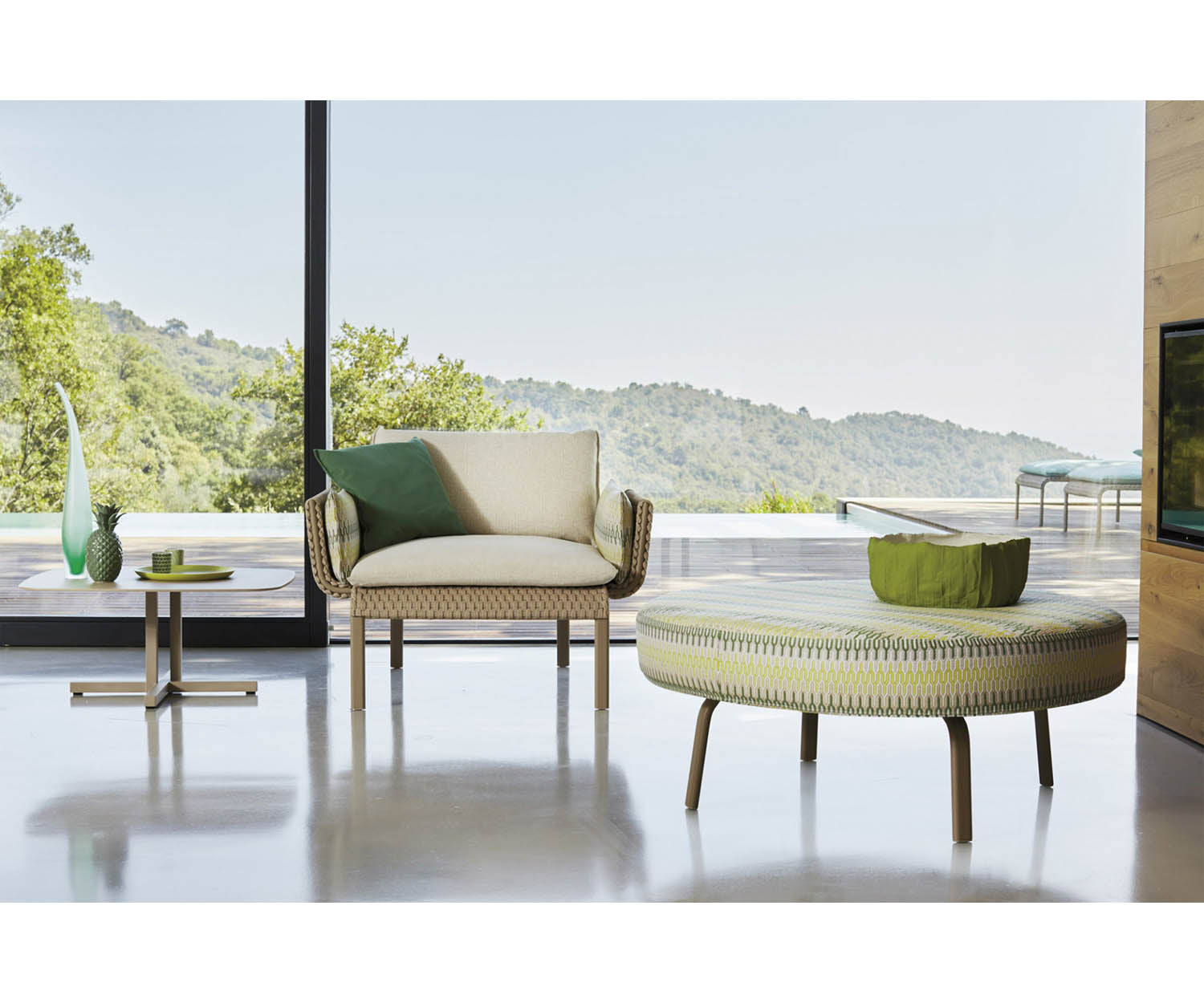 High end Key West ART. 4246 Pouf by Roberti Rattan Casa Design
