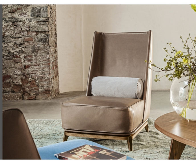 Vibieffe 430 Opera Armchair Black and Yellow Leather
