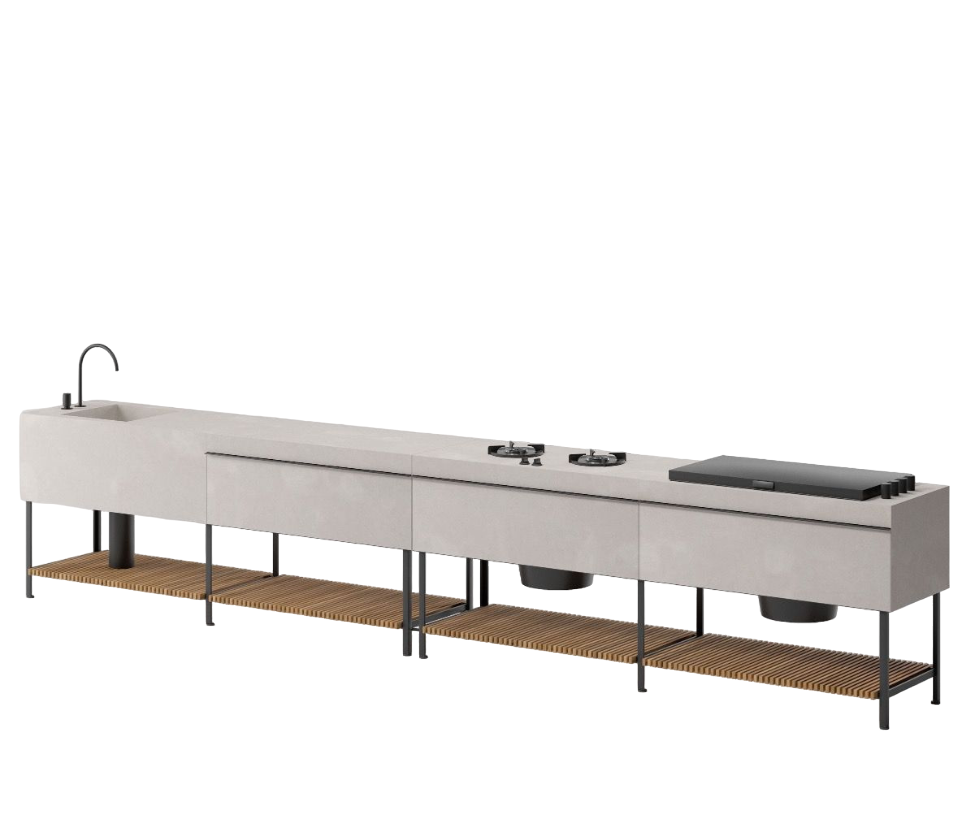 Outdoor Base Kitchen Quadruple Configuration | Kettal 