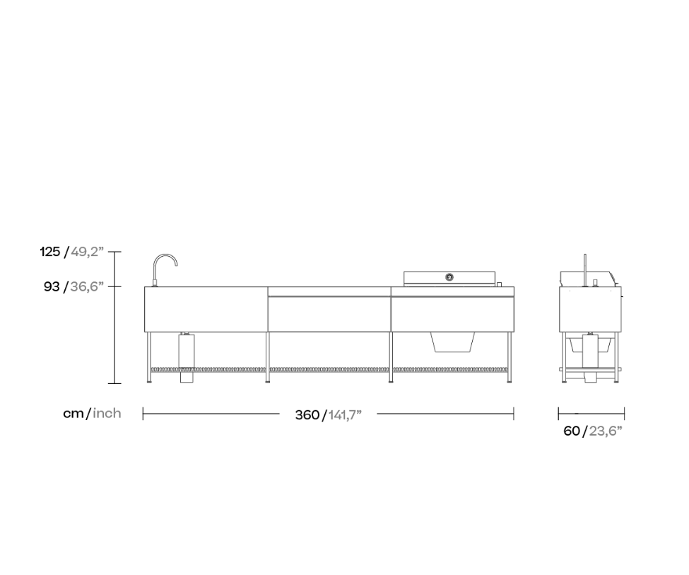 Outdoor Base Kitchen Triple Configuration | Kettal