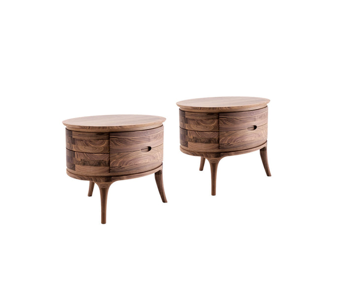 Ceccotti Collezioni Ainda Bedside Table Solid Walnut