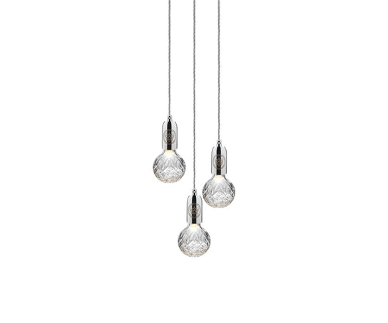 High end Crystal Bulb Chandelier 3 Piece by Lee Broom Casa Design