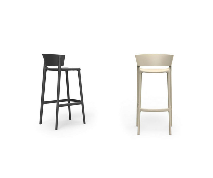 Vondom Africa Bar Stool (Set of 4) Black and Ivory