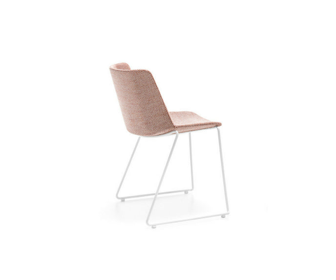MDF Italia Aiku Soft Chairs Sled Base Painted in White 