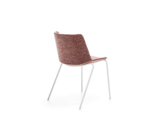 MDF Italia Aiku Soft Chairs 4 Legs Sled Base in Steel 