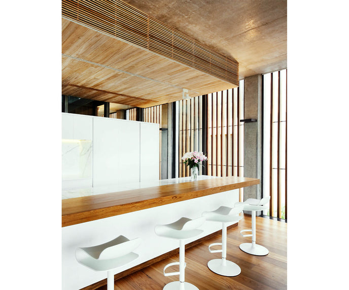 High end BCN Disc Base Bar Stool by Kristalia Casa Design