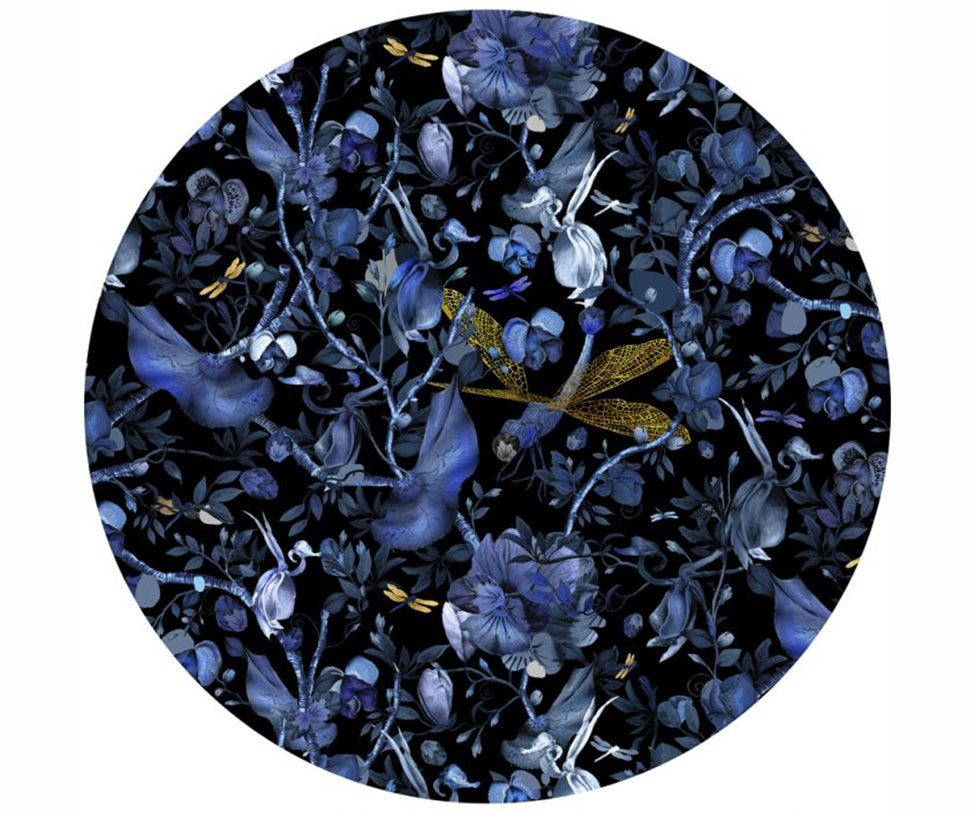Biophillia Blue Black Round Rug Moooi
