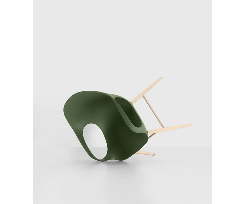 High end Elephant Wood Base Dining Armchair by Kristalia Casa Design
