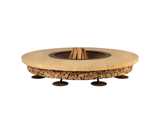 High end Ercole Teakwood Marble Fire Pit by AK47 Design Casa Design