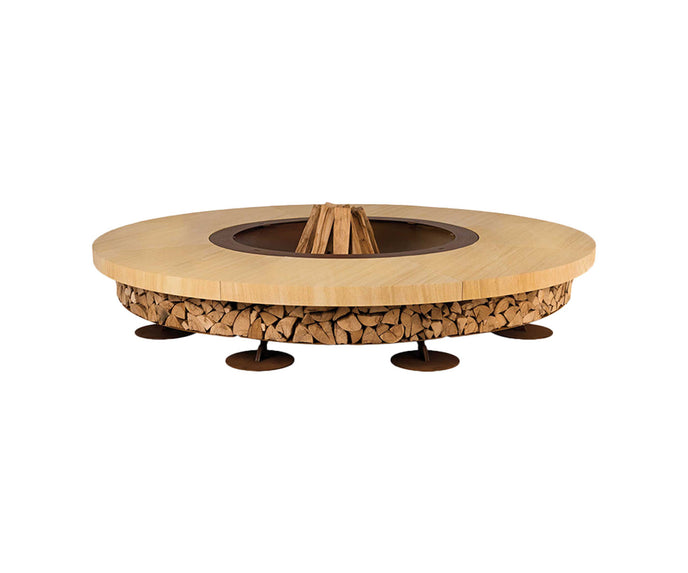 High end Ercole Teakwood Marble Fire Pit by AK47 Design Casa Design