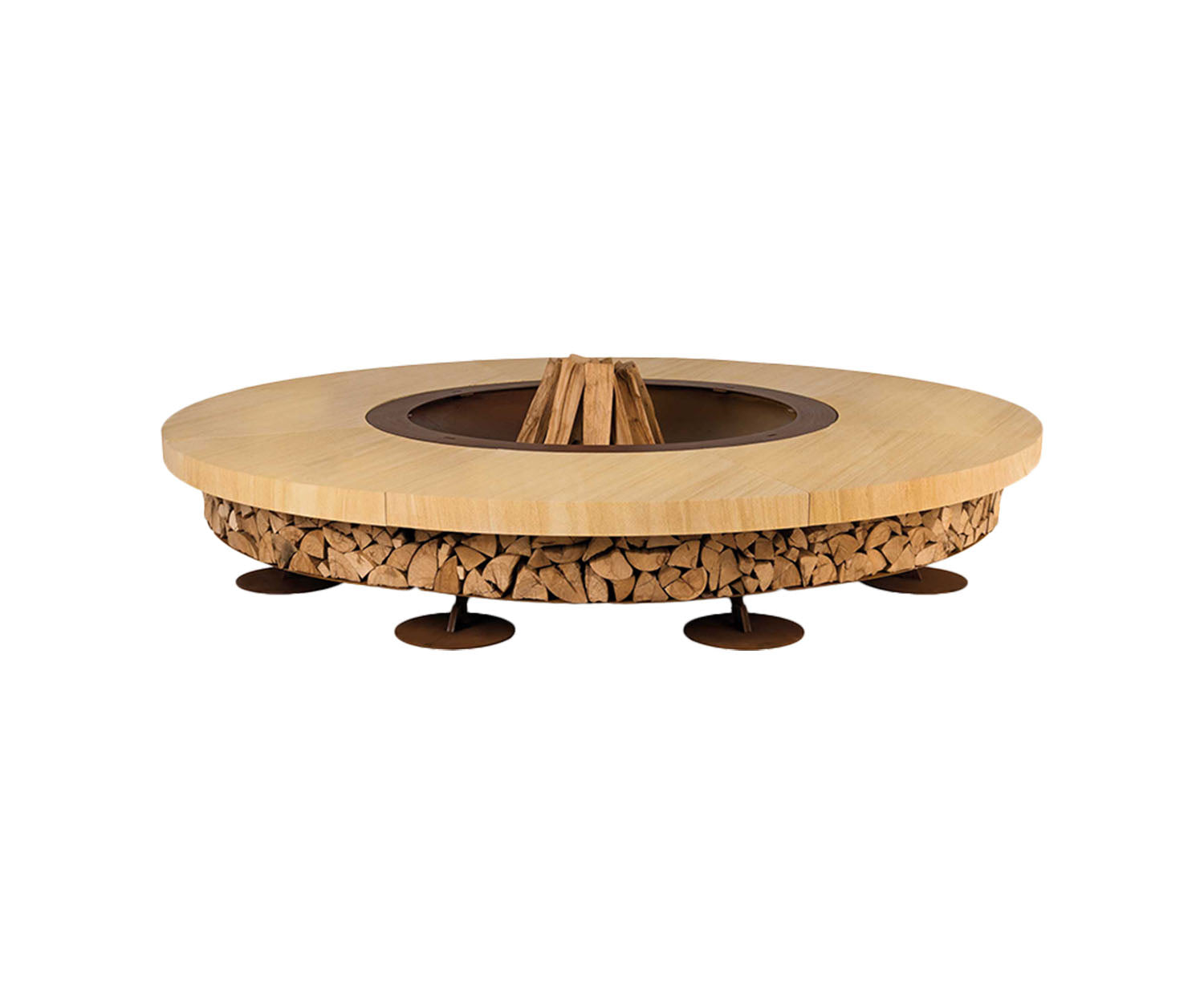 High end Ercole Teakwood Marble Fire Pit by AK47 Design Casa Design