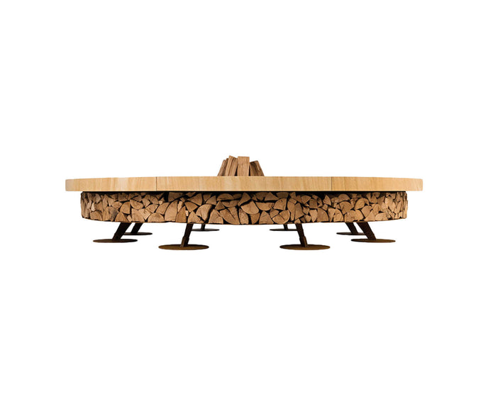 High end Ercole Teakwood Marble Fire Pit by AK47 Design Casa Design