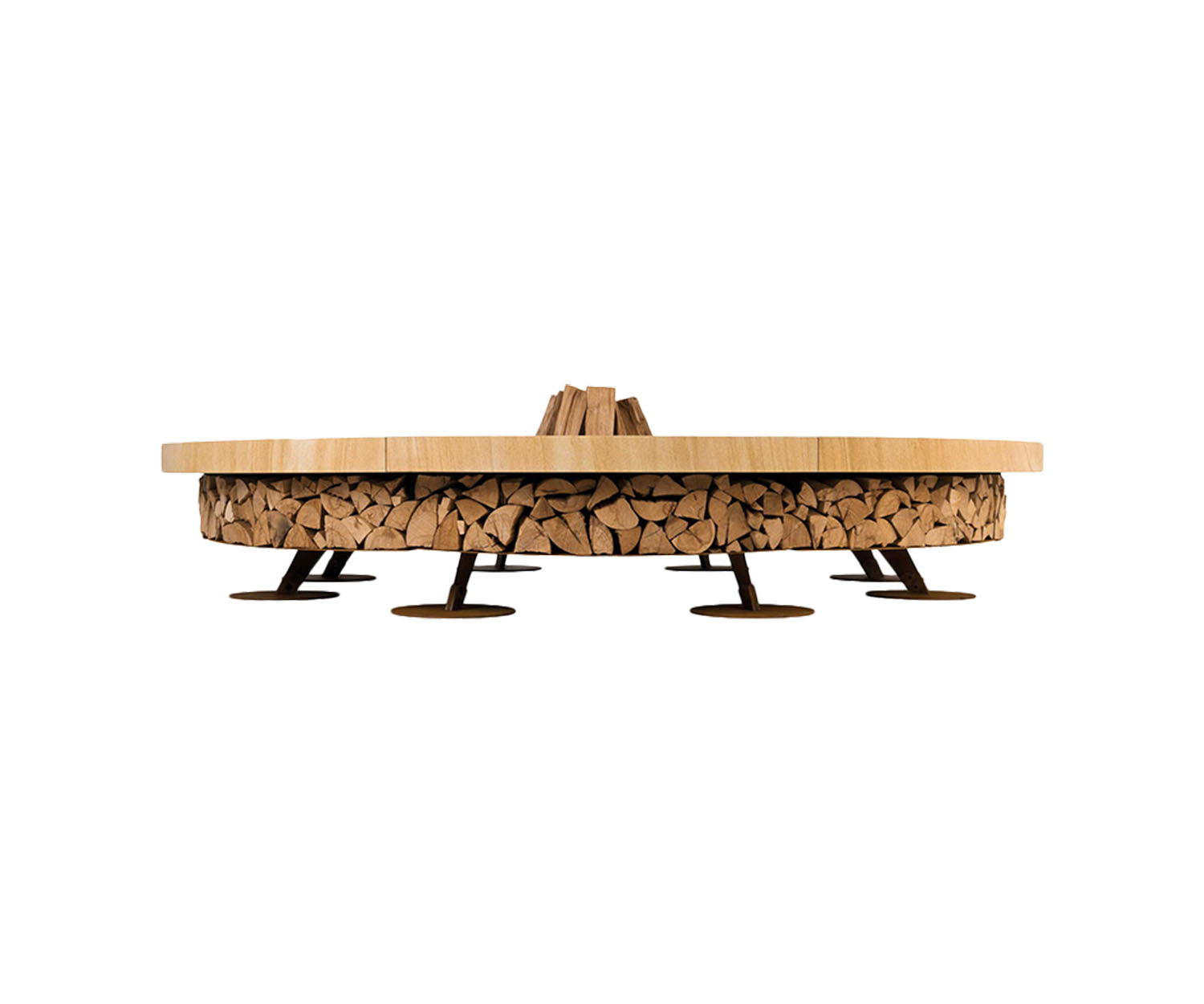 High end Ercole Teakwood Marble Fire Pit by AK47 Design Casa Design