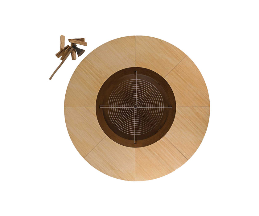 High end Ercole Teakwood Marble Fire Pit by AK47 Design Casa Design