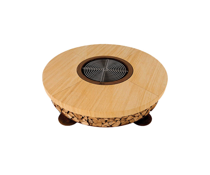 High end Ercole Teakwood Marble Fire Pit by AK47 Design Casa Design