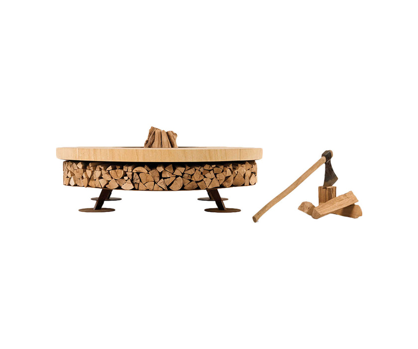 High end Ercole Teakwood Marble Fire Pit by AK47 Design Casa Design