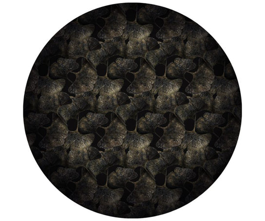 Ginko Leaf Black Round Rug Moooi