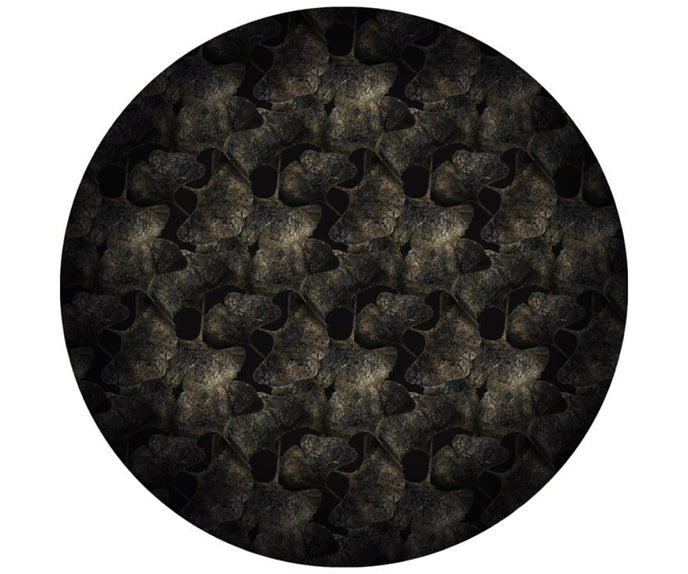 Ginko Leaf Black Round Rug Moooi