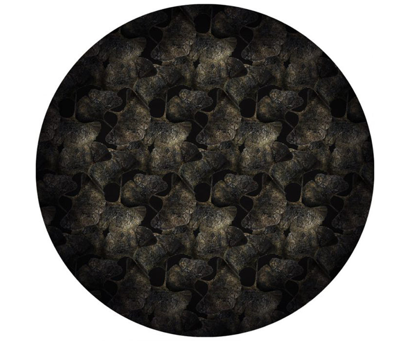 Ginko Leaf Black Round Rug Moooi