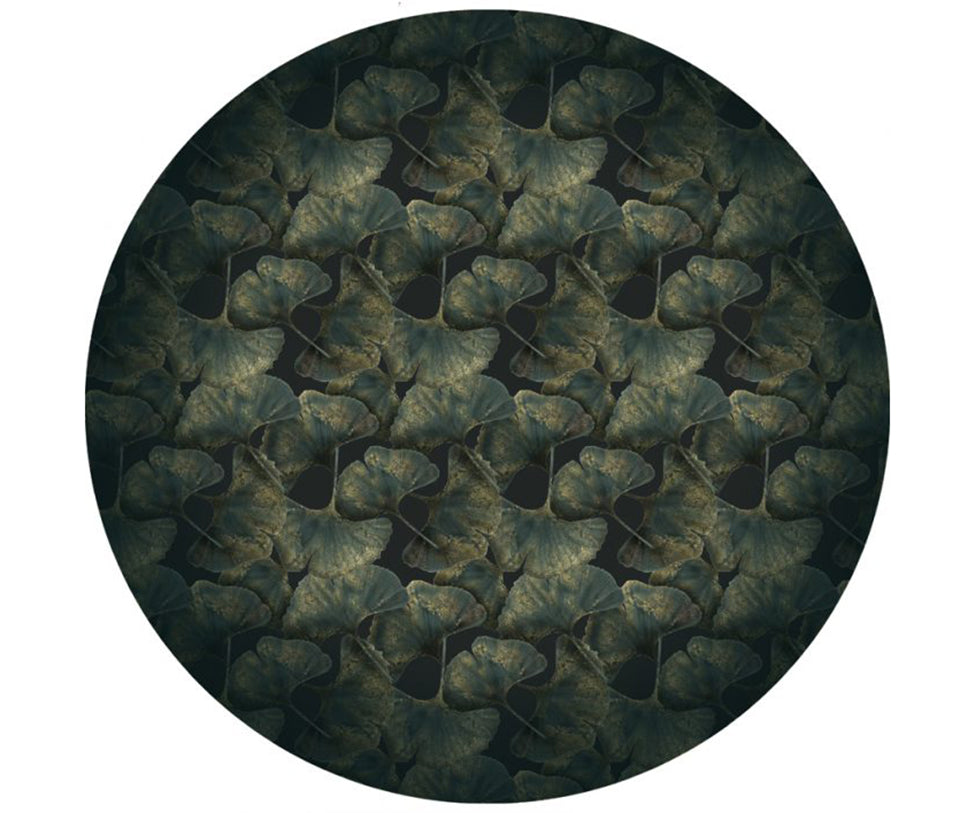Ginko Leaf Green Round Rug Moooi