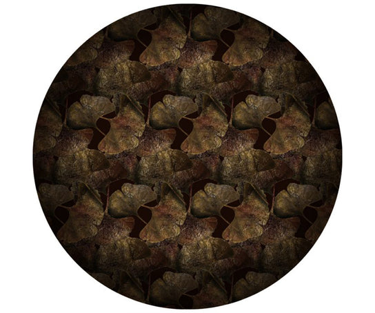 Ginko Leaf Rust Round Rug Moooi