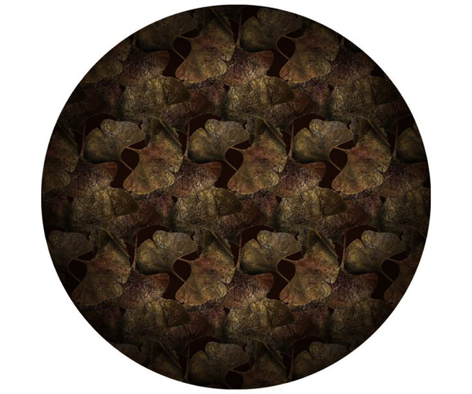 Ginko Leaf Rust Round Rug Moooi
