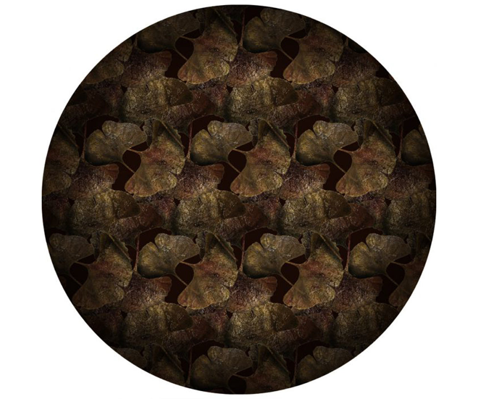 Ginko Leaf Rust Round Rug Moooi