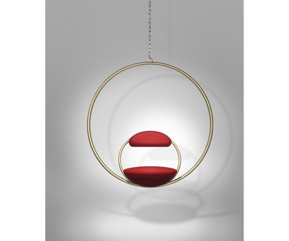 Hanging Hoop Chair Brushed Brass