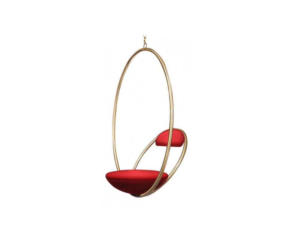 High end Hanging Hoop Chair Brushed Brass by Lee Broom Casa Design