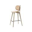 High Stool Backrest Natural Matt Lacquered Oak Mater