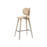 High Stool Backrest Natural Matt Lacquered Oak Mater