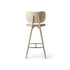 High Stool Backrest Natural Matt Lacquered Oak Mater