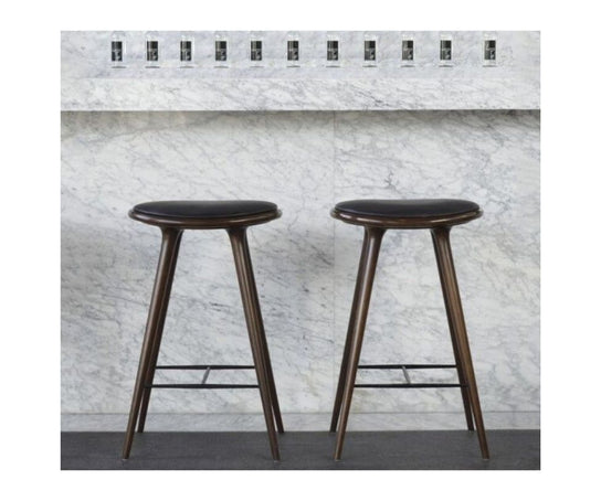 High Stool Dark Stained Beech Mater