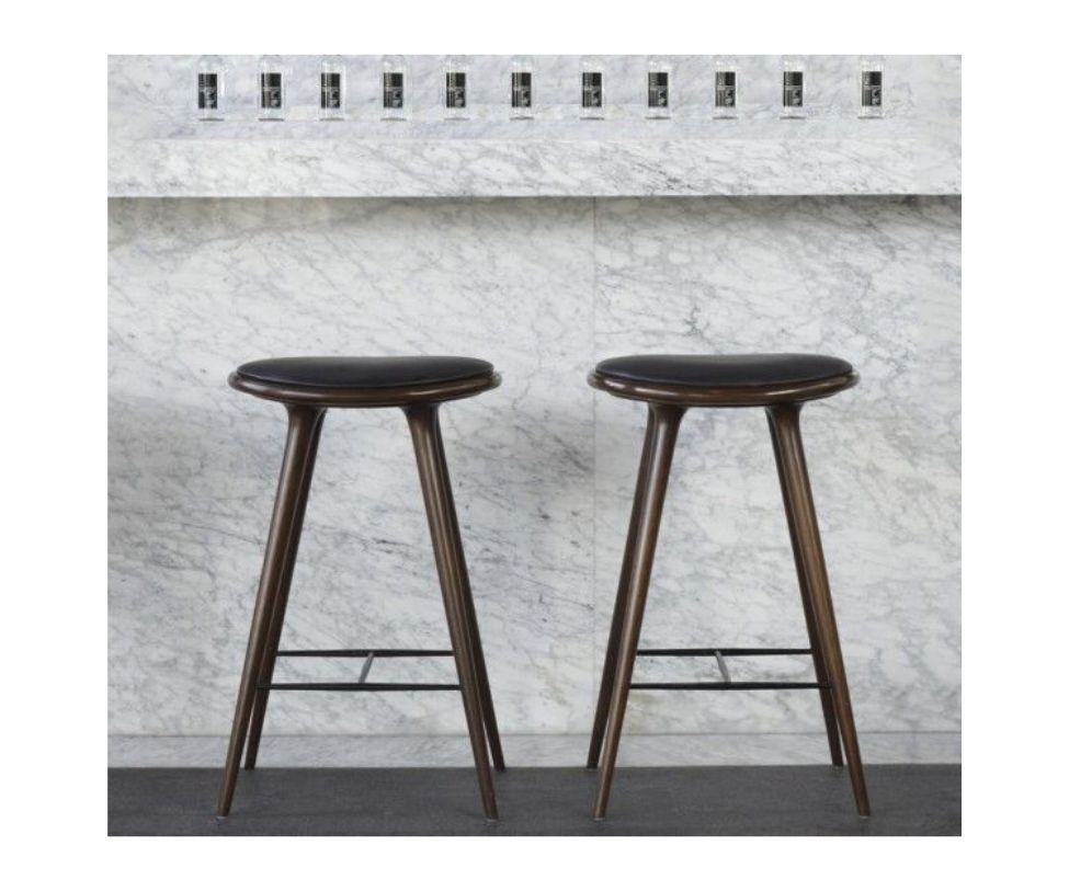 High Stool Dark Stained Beech Mater