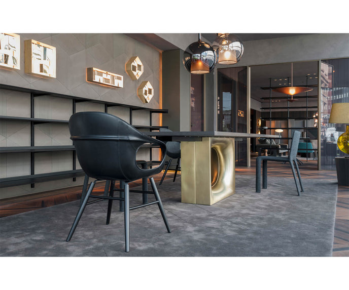 High end Elephant Wood Base Dining Armchair by Kristalia Casa Design