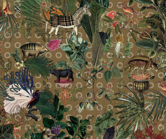 Menagerie of Extinct Animals Curry Rectangle Rug Moooi