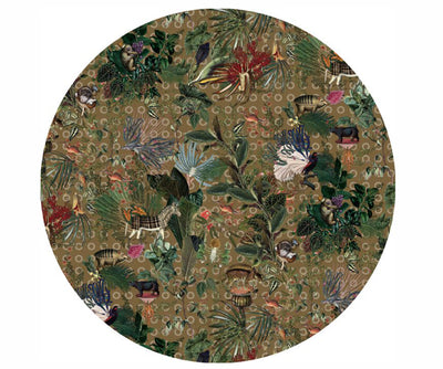 Menagerie of Extinct Animals Curry Round Rug Moooi