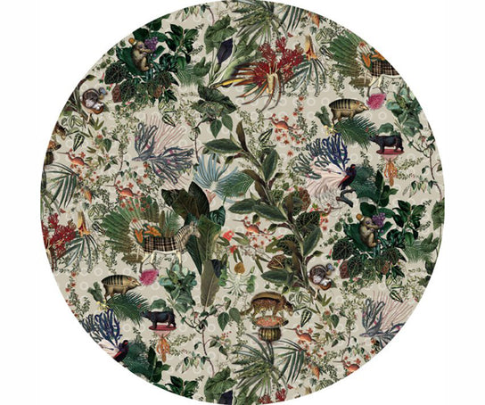 Menagerie of Extinct Animals Ivory Round Rug Moooi
