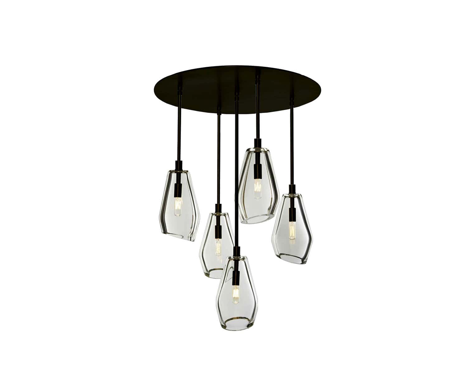 High end Muse 24” Ø 5-Light Chandelier by Zia Priven Casa Design