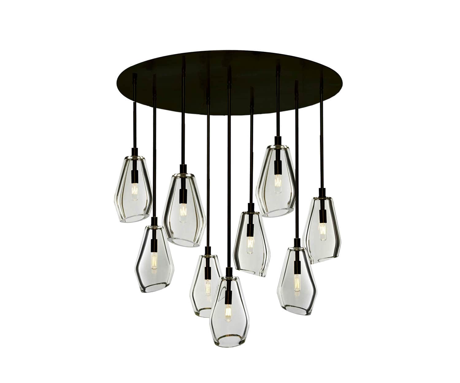 High end Muse 36” Ø 9-Light Chandelier by Zia Priven Casa Design