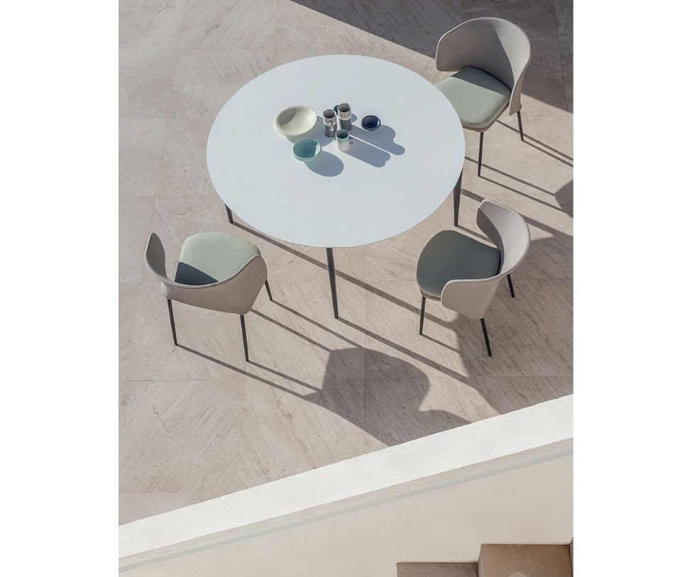 High end Nude Outdoor Round Dining Table by Expormim Casa Design