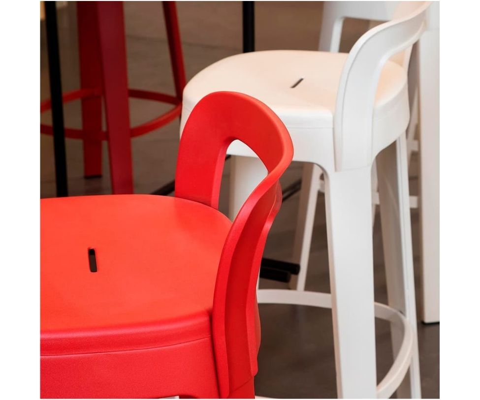 Ombra Stool With Backrest