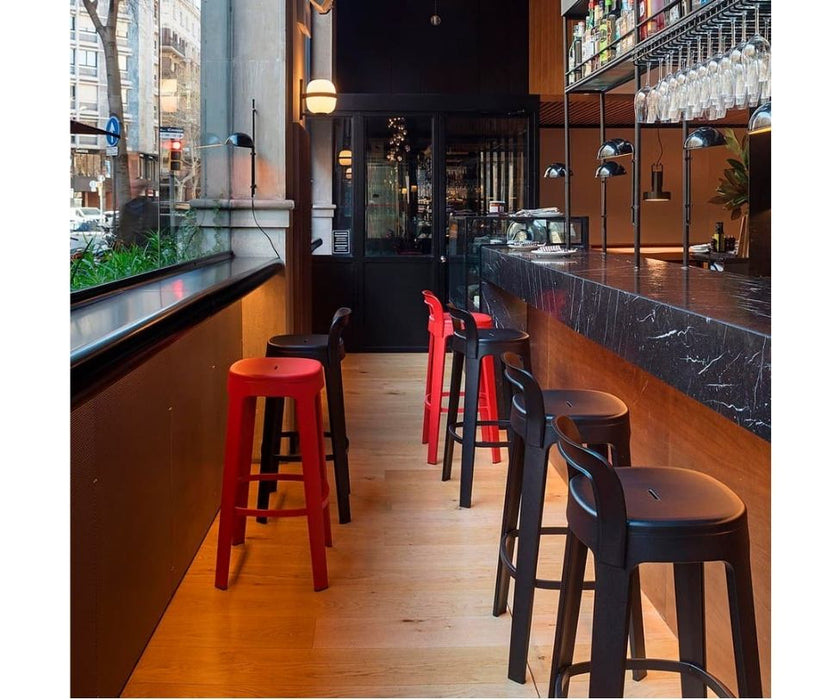 High end Ombra Stool With Backrest by RS Barcelona Casa Design