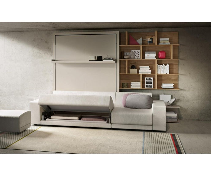 High end Oslo Wall Bed With Sectional Sofa by Clei Casa Design
