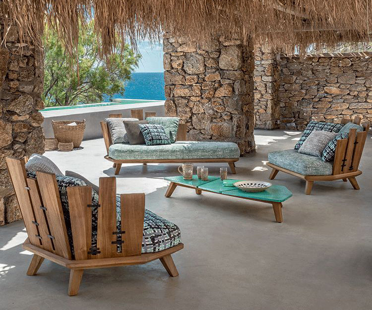 Rafael Lounge Armchair with Coffee Table I Ethimo